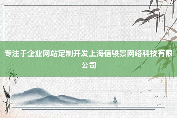 专注于企业网站定制开发上海信骏景网络科技有限公司